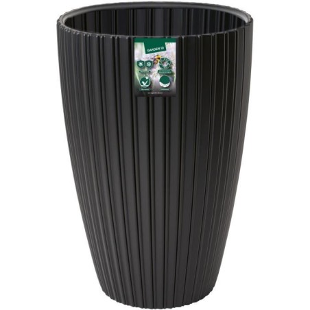 Pot de fleurs - GARDEN ID - Fancy - 40 x 58 cm - Pour jardin, balcons ou intérieurs - Noir