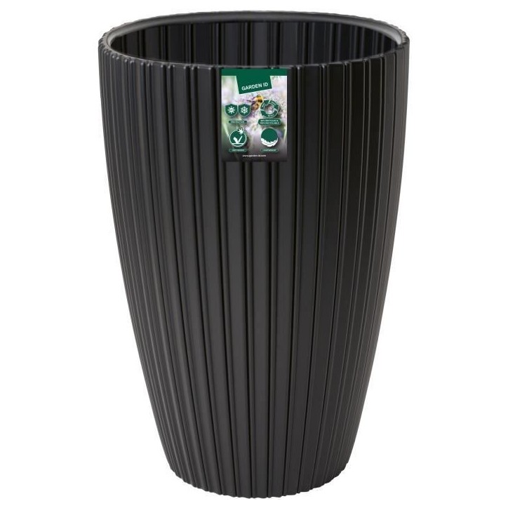 Pot de fleurs - GARDEN ID - Fancy - 40 x 58 cm - Pour jardin, balcons ou intérieurs - Noir Pot de fleurs - GARDEN ID - Fancy - 40 x 58 cm - Pour jardin, balcons ou intérieurs - Noir