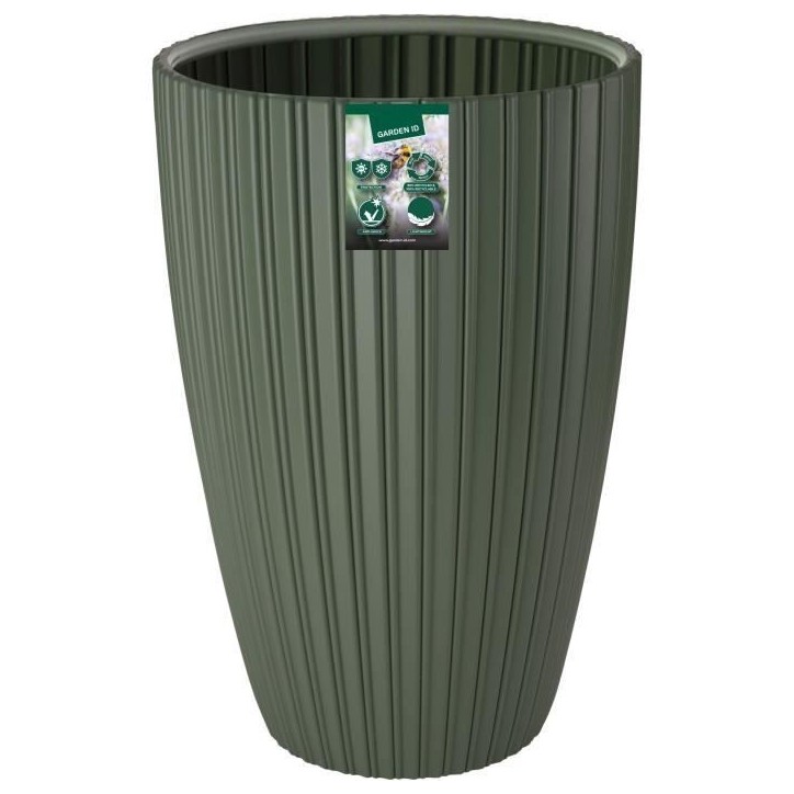 Pot de fleurs - GARDEN ID - Fancy - 40 x 58 cm - Pour jardin, balcons ou intérieurs - Vert tilleul
