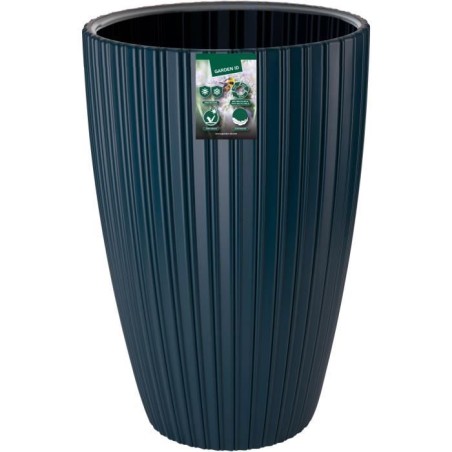 Pot de fleurs - GARDEN ID - Fancy - 40 x 58 cm - Pour jardin, balcons ou intérieurs - Bleu pétrole