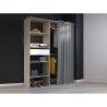 Dressing avec rideau - GARY - Décor Chene - L143,5 x P47,9 x H201,9 c