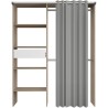 Dressing avec rideau - GARY - Décor Chene - L143,5 x P47,9 x H201,9 c
