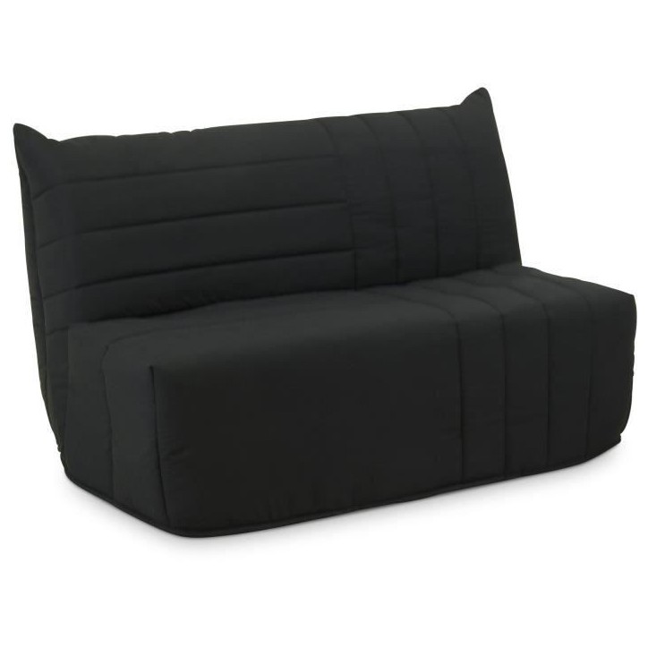 Banquette BZ - 2 places - Tissu Anthracite - 143 x 106 x 92 cm - Matelas BULTEX - BECCI Banquette BZ - 2 places - Tissu Anthracite - 143 x 106 x 92 cm - Matelas BULTEX - BECCI