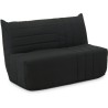 Banquette BZ - 2 places - Tissu Anthracite - 143 x 106 x 92 cm - Matel