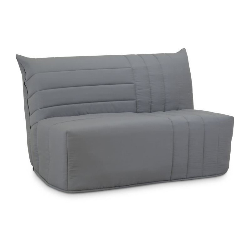 Banquette BZ 2 places BECCI - Tissu gris - Matelas Bultex - L142 x P10 Banquette BZ 2 places BECCI - Tissu gris - Matelas Bultex - L142 x P10