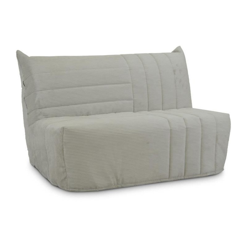 Banquette BZ 2 places BECCI - Velours côtelé Beige - Matelas Bultex Banquette BZ 2 places BECCI - Velours côtelé Beige - Matelas Bultex
