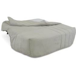 Banquette BZ 2 places BECCI - Velours côtelé Beige - Matelas Bultex