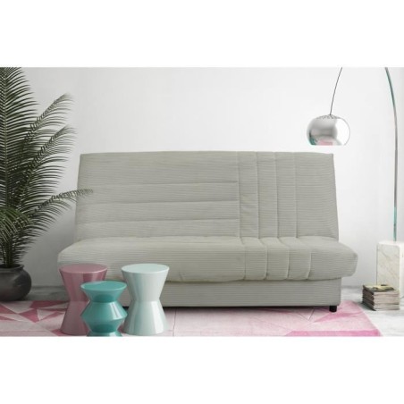 Clic-clac - BEIJA - 3 places - Velours côtelé beige - 130 x 190 x13 cm