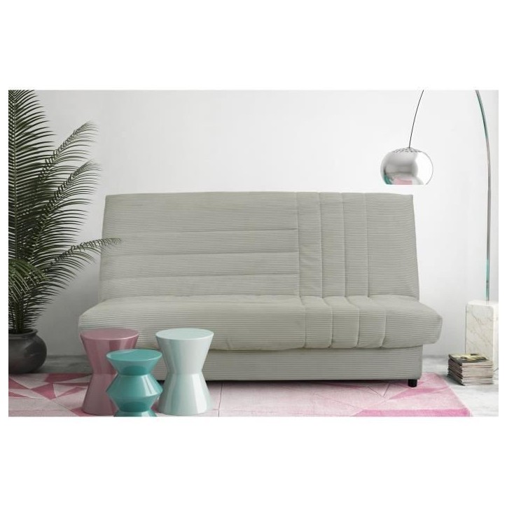Clic-clac - BEIJA - 3 places - Velours côtelé beige - 130 x 190 x13 cm Clic-clac - BEIJA - 3 places - Velours côtelé beige - 130 x 190 x13 cm