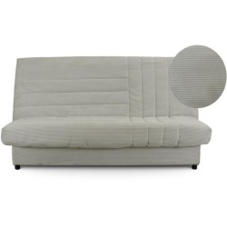 Clic-clac - BEIJA - 3 places - Velours côtelé beige - 130 x 190 x13