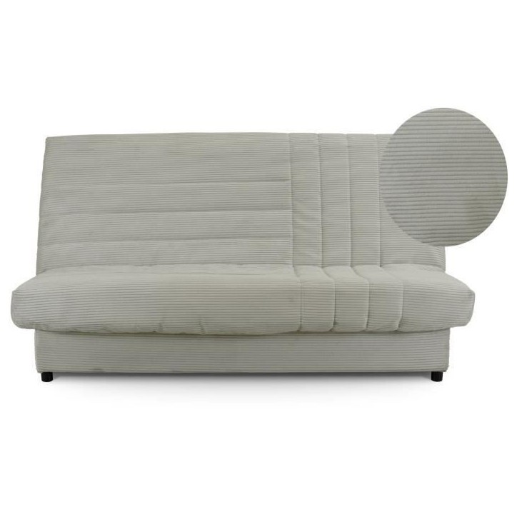 Clic-clac - BEIJA - 3 places - Velours côtelé beige - 130 x 190 x13 cm Clic-clac - BEIJA - 3 places - Velours côtelé beige - 130 x 190 x13 cm