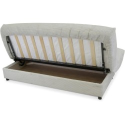 Clic-clac - BEIJA - 3 places - Velours côtelé beige - 130 x 190 x13