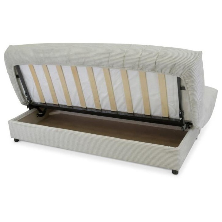 Clic-clac - BEIJA - 3 places - Velours côtelé beige - 130 x 190 x13 cm Clic-clac - BEIJA - 3 places - Velours côtelé beige - 130 x 190 x13 cm