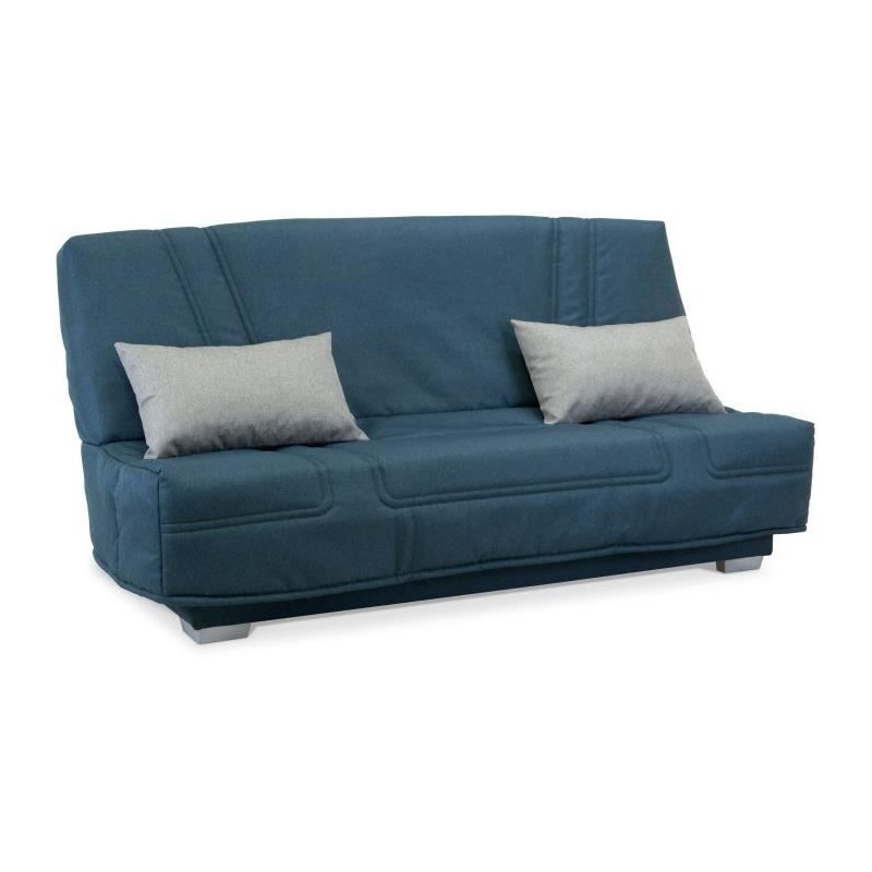 COMFORT BULTEX Banquette clic-clac - 3 places - Tissu bleu + Coussins COMFORT BULTEX Banquette clic-clac - 3 places - Tissu bleu + Coussins