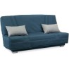COMFORT BULTEX Banquette clic-clac - 3 places - Tissu bleu + Coussins