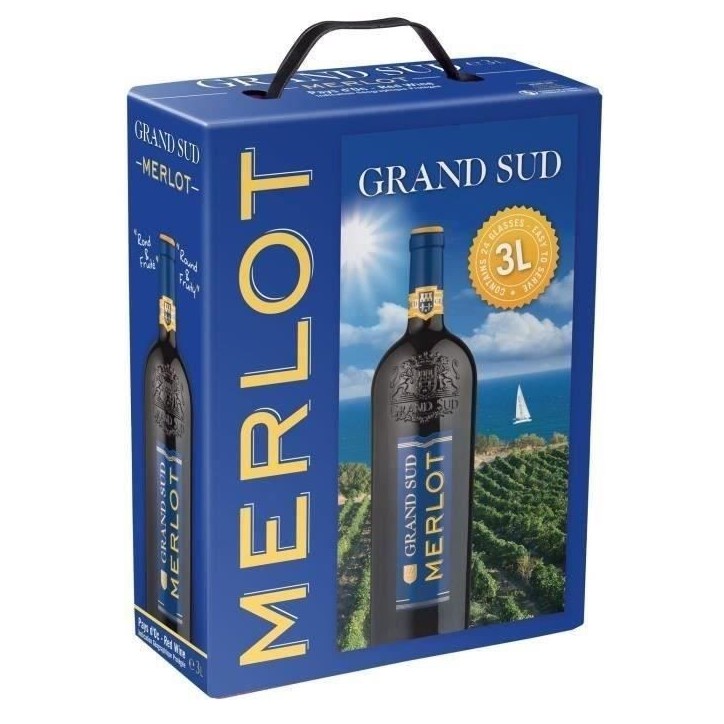 Grand Sud IGP Pays d'Oc Merlot - Vin rouge du Languedoc-Roussillon 2024