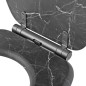 Abattant en marbre noir - MDF FSC - GELCO - Déclipsable - Charnieres en métal graphite brossé Abattant en marbre noir - MDF FSC - GELCO - Déclipsable - Charnieres en métal graphite brossé
