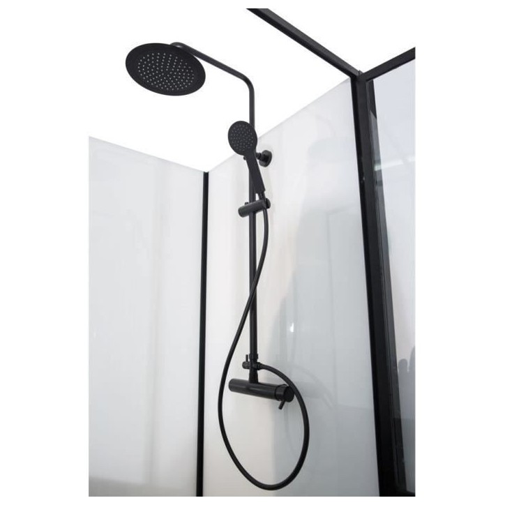 CABINE DE DOUCHE 100X100X220 STYLE INDUTRIEL NOIR