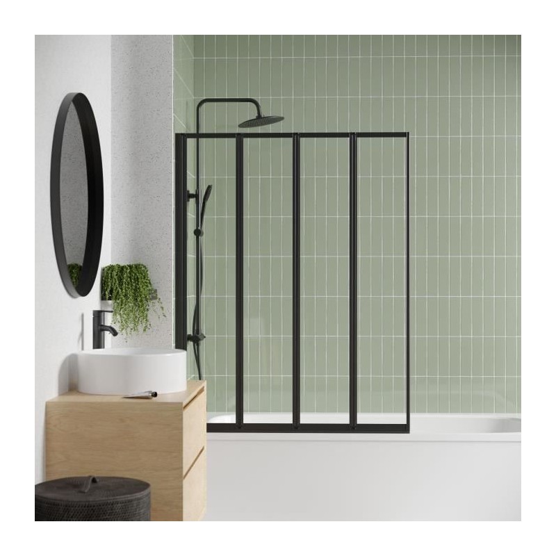 Pare Baignoire 4 volets - GELCO - LEXIA Noir - 110 x 140 Pare Baignoire 4 volets - GELCO - LEXIA Noir - 110 x 140