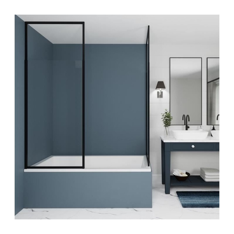Pare Baignoire 1 volet - GELCO - ONLY Noir - 70 x 155 / 210 Pare Baignoire 1 volet - GELCO - ONLY Noir - 70 x 155 / 210