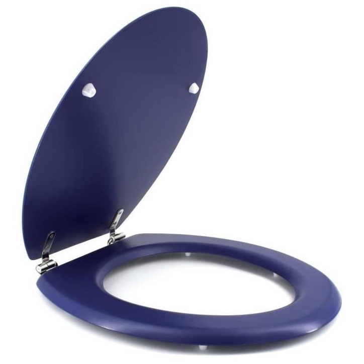 GELCO DESIGN Abattant WC Dolce - Charnieres inox - Bois moulé - Bleu marine GELCO DESIGN Abattant WC Dolce - Charnieres inox - Bois moulé - Bleu marine