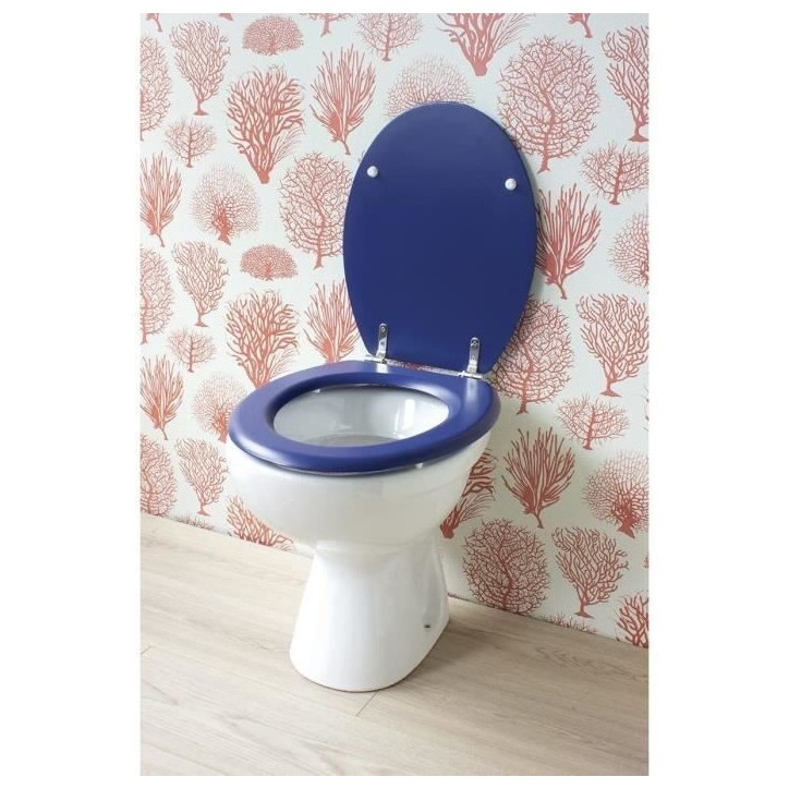 GELCO DESIGN Abattant WC Dolce - Charnieres inox - Bois moulé - Bleu marine GELCO DESIGN Abattant WC Dolce - Charnieres inox - Bois moulé - Bleu marine