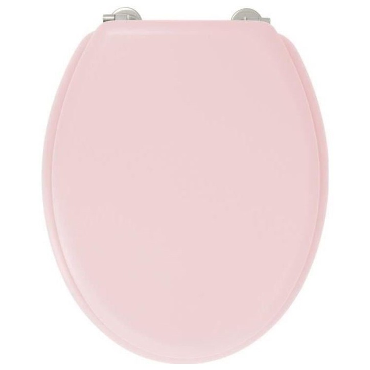 GELCO DESIGN Abattant WC Dolce - Charnieres inox - Bois moulé - Rose crystal