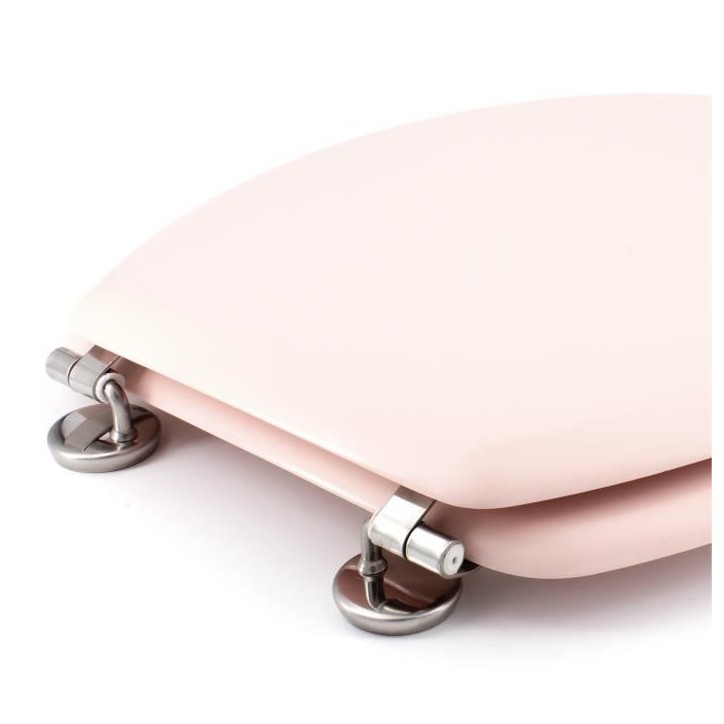 GELCO DESIGN Abattant WC Dolce - Charnieres inox - Bois moulé - Rose crystal