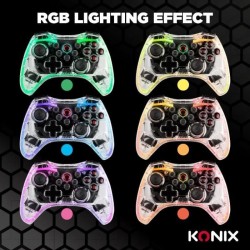 Konix - Manette sans fil Crystal Nintendo Switch, Switch OLED, PC et P