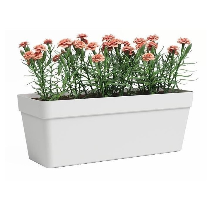 ARTEVASI Jardiniere CAPRI - Rectangulaire - Plastique - Blanc L49,9 x P20 x H18,1cm