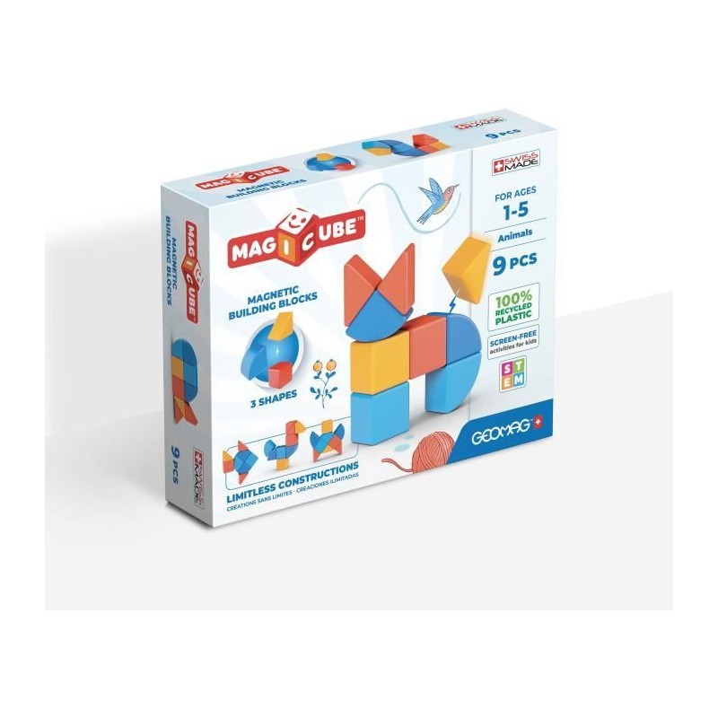 Blocs magnétiques - GEOMAG - Magicube 208 - 9 pieces - Formes variée