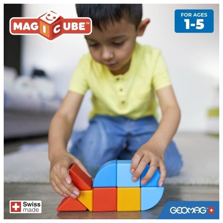 Blocs magnétiques - GEOMAG - Magicube 208 - 9 pieces - Formes variées - Animaux - Plastique recyclé