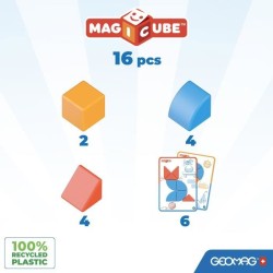 Blocs magnétiques - GEOMAG - Magicube Blocks & Cards - 16 pieces - É