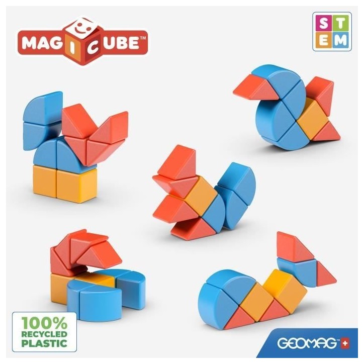 Blocs magnétiques - GEOMAG - Magicube Blocks & Cards - 16 pieces - Éducatif - Plastique recyclé Blocs magnétiques - GEOMAG - Magicube Blocks & Cards - 16 pieces - Éducatif - Plastique recyclé