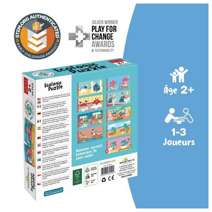 Jeux éducatifs - GEOMAG - Ecologic Puzzle Saving Water - Mini-puzzles éducatifs - Préservation de l'eau Jeux éducatifs - GEOMAG - Ecologic Puzzle Saving Water - Mini-puzzles éducatifs - Préservation de l'eau