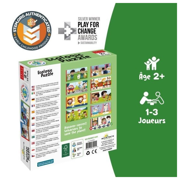 Jeux éducatifs - GEOMAG - Ecologic Puzzle Respect the Earth - Mini-puzzles éducatifs - Actions écoresponsables Jeux éducatifs - GEOMAG - Ecologic Puzzle Respect the Earth - Mini-puzzles éducatifs - Actions écoresponsables