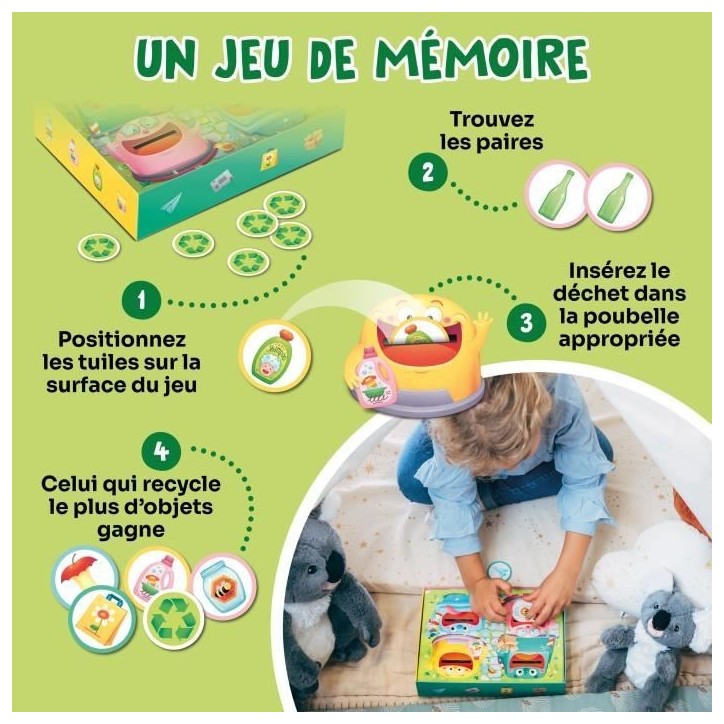 Jeux éducatifs - GEOMAG - Hungry Bins - Tri sélectif - Apprentissage des déchets - Association par couleur Jeux éducatifs - GEOMAG - Hungry Bins - Tri sélectif - Apprentissage des déchets - Association par couleur