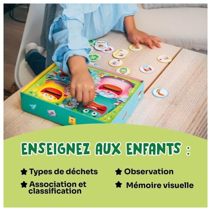 Jeux éducatifs - GEOMAG - Hungry Bins - Tri sélectif - Apprentissage des déchets - Association par couleur Jeux éducatifs - GEOMAG - Hungry Bins - Tri sélectif - Apprentissage des déchets - Association par couleur
