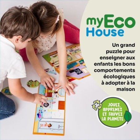 Jeux éducatifs - GEOMAG - My Eco House - Méthode Montessori - Construction maison - Sensibilisation a l'environnement
