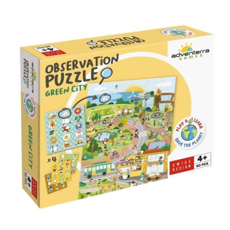 Jeux éducatifs - GEOMAG - Observation Puzzle Green City - Puzzle éco