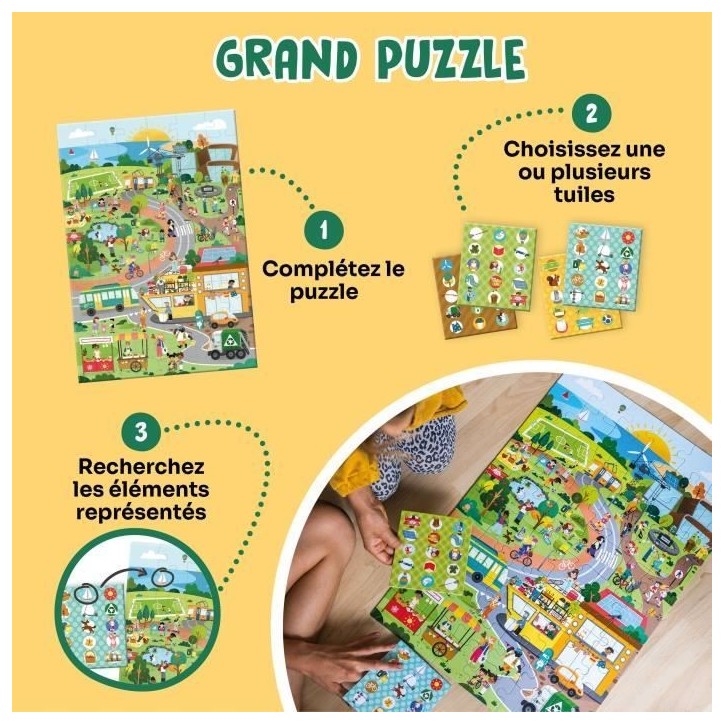 Jeux éducatifs - GEOMAG - Observation Puzzle Green City - Puzzle écologique - Découverte des villes durables - Poster inclus Jeux éducatifs - GEOMAG - Observation Puzzle Green City - Puzzle écologique - Découverte des villes durables - Poster inclus