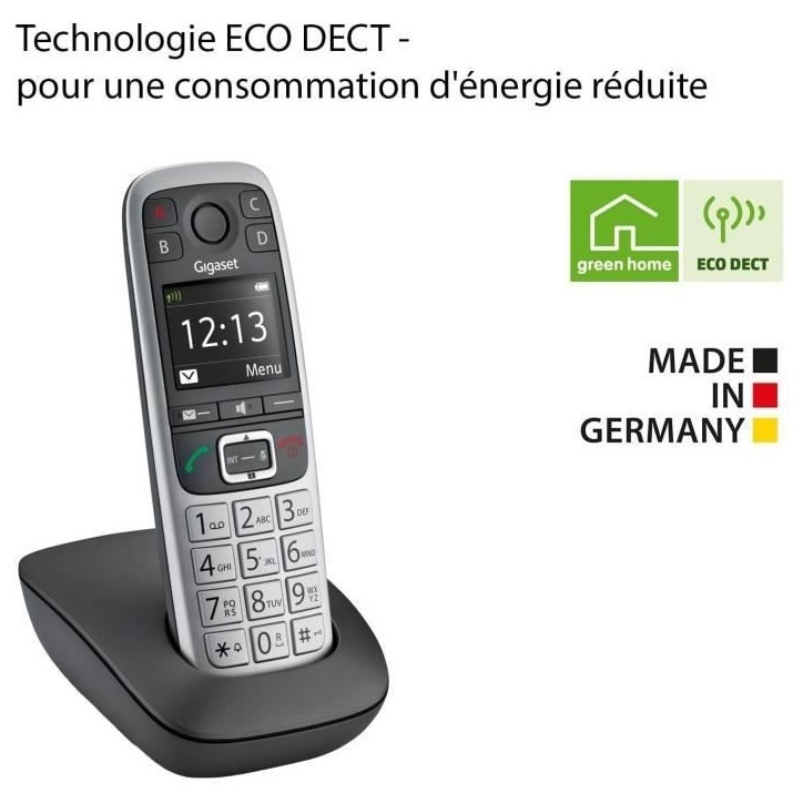 Gigaset Téléphone sans fil dect silver - giga e 560 silver Gigaset Téléphone sans fil dect silver - giga e 560 silver