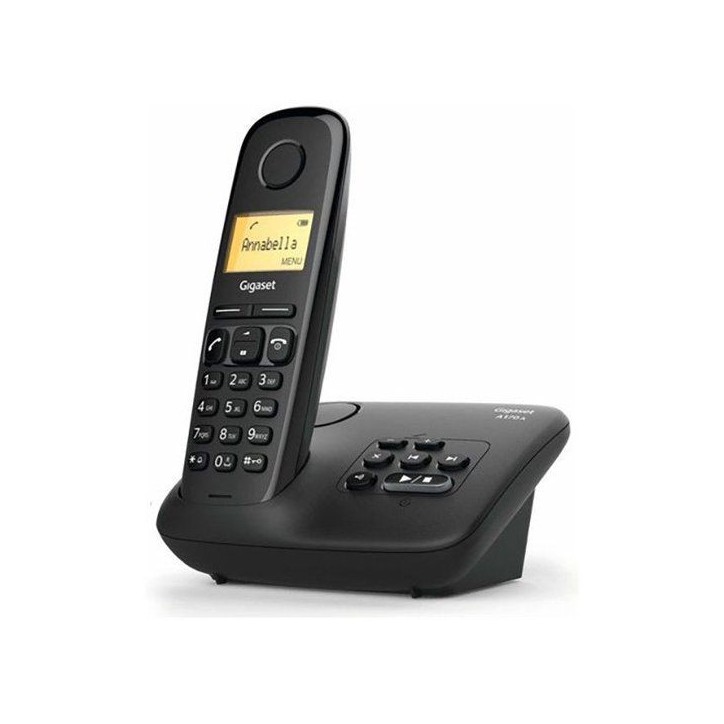 Téléphone Fixe GIGASET A170A Noir - Répondeur - Répertoire 50 contacts - Enregistrement 25 min Téléphone Fixe GIGASET A170A Noir - Répondeur - Répertoire 50 contacts - Enregistrement 25 min