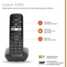 GIGASET Téléphone Fixe AS690 Noir GIGASET Téléphone Fixe AS690 Noir