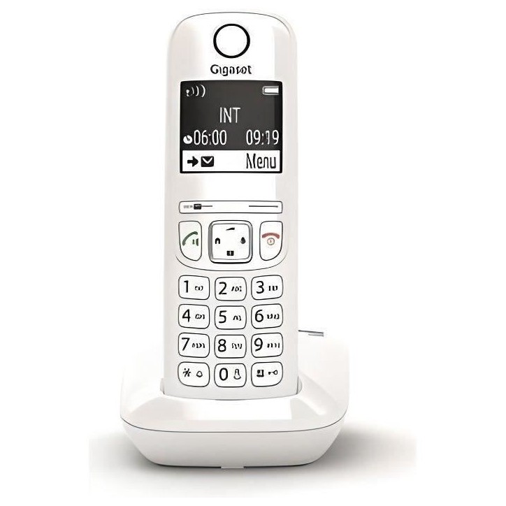 Téléphone Fixe GIGASET AS690 Blanc - Mains-libres performant HSP™ et blocage d'appels efficace
