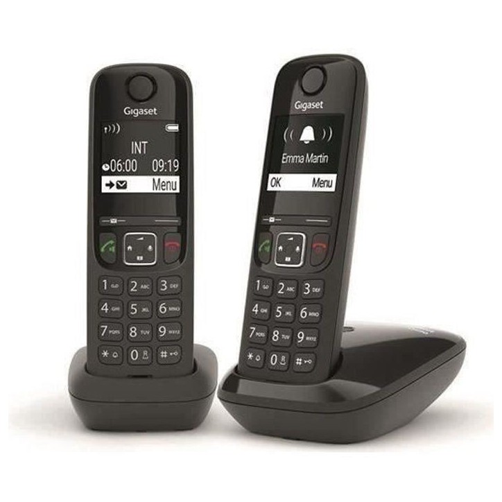 GIGASET Téléphone Fixe AS690 Duo Noir