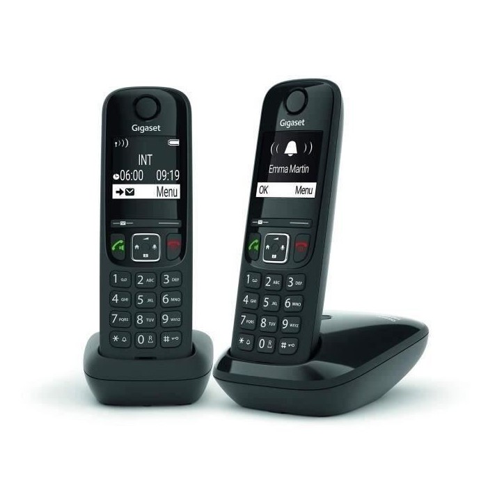 GIGASET Téléphone Fixe AS690 Duo Noir
