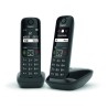 GIGASET Téléphone Fixe AS690 Duo Noir GIGASET Téléphone Fixe AS690 Duo Noir