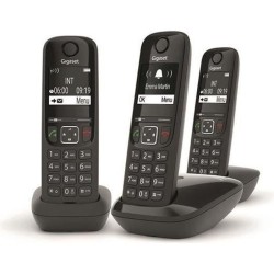 Téléphone Fixe AS690 Trio Noir - GIGASET - Mains-libres performant H