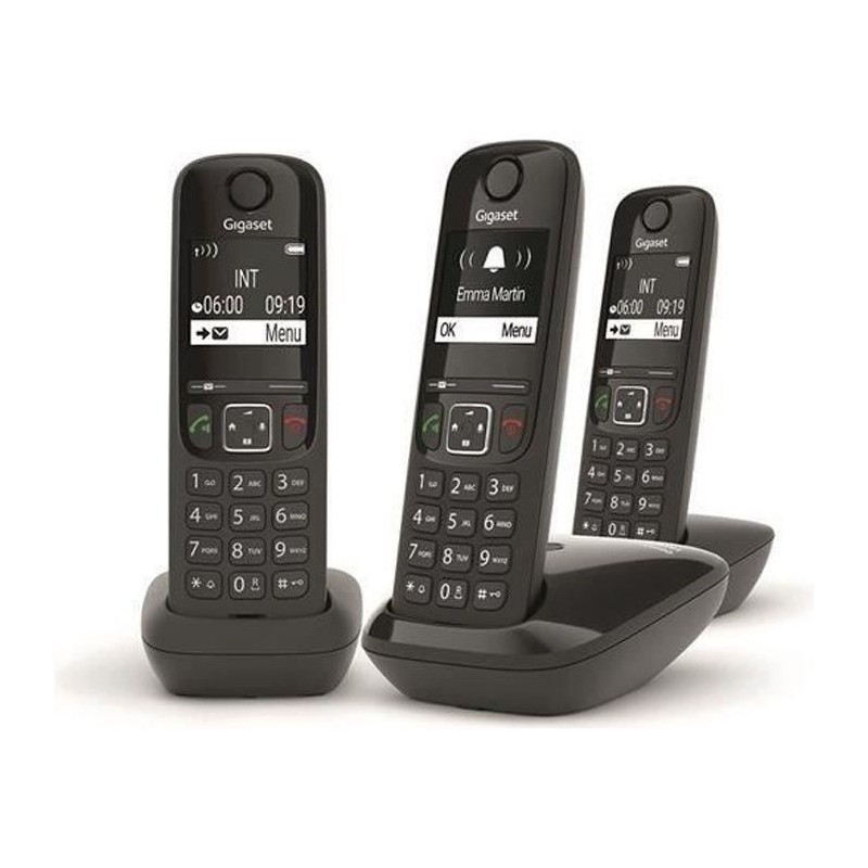 Téléphone Fixe AS690 Trio Noir - GIGASET - Mains-libres performant H Téléphone Fixe AS690 Trio Noir - GIGASET - Mains-libres performant H